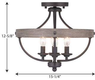 Gulliver Collection 4-Light Semi-Flush Convertible, Graphite