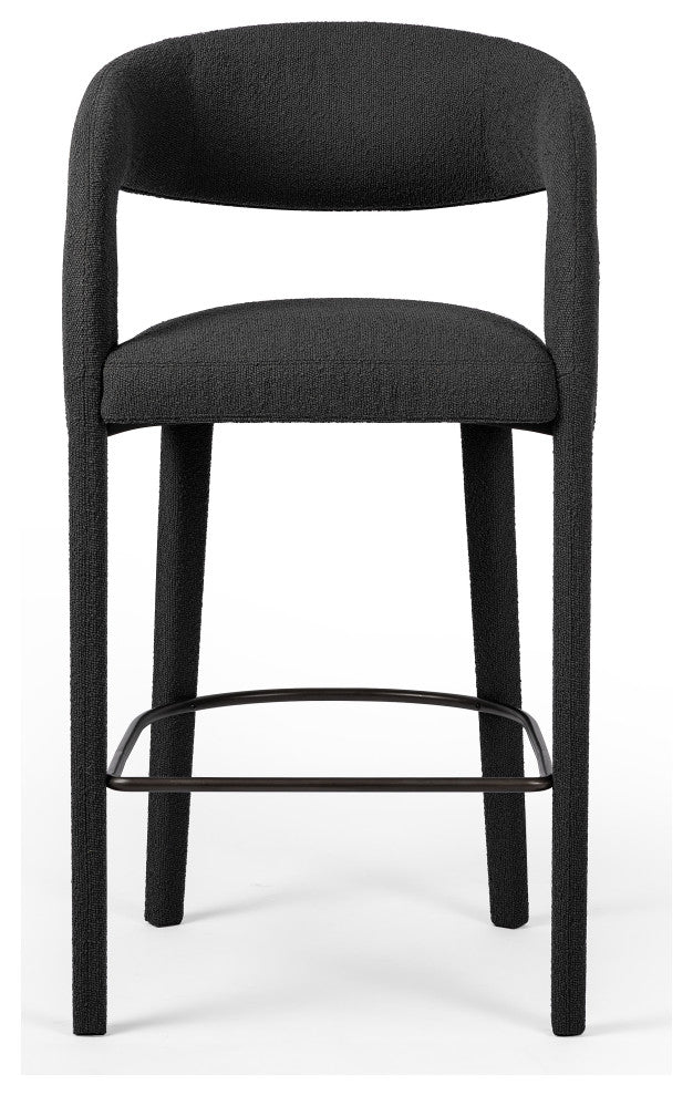 Hawkins Stool-Fiqa Boucle Charcoal-Bar