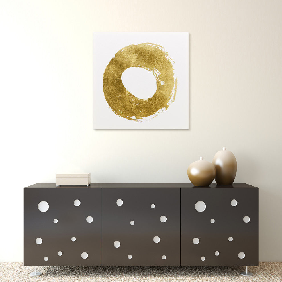 "O" Gallery Wrap Gold Stamped Canvas Wall Art