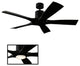 Aviator Indoor/Outdoor 5-Blade Smart Ceiling Fan, 54", Matte Black, Wall Control