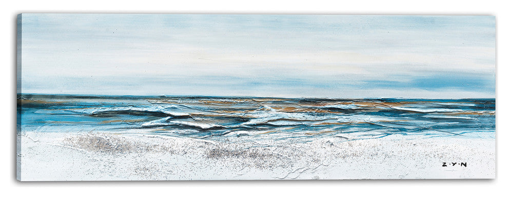 "A Tide is Coming" Hand Painted Canvas Art, 60"x20"
