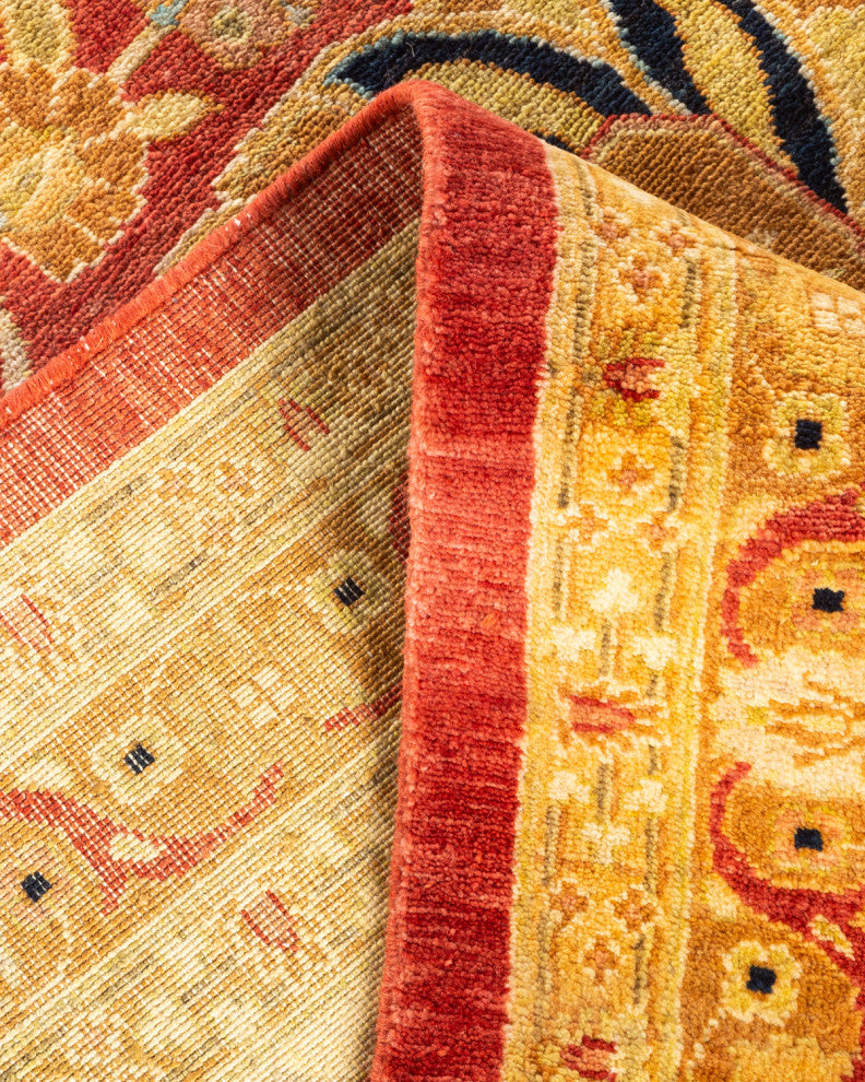 Eclectic, One-of-a-Kind Hand-Knotted Area Rug  - Orange, 12' 0" x 18' 6"