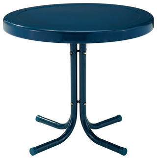 Retro Metal Side Table, Navy