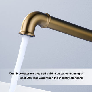 Wall Mounted Single Handle Bathroom Faucet, Brushed Gold