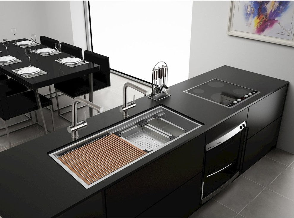 Ruvati 45" Workstation Kitchen Sink Undermount Stainless Steel, RVH8333