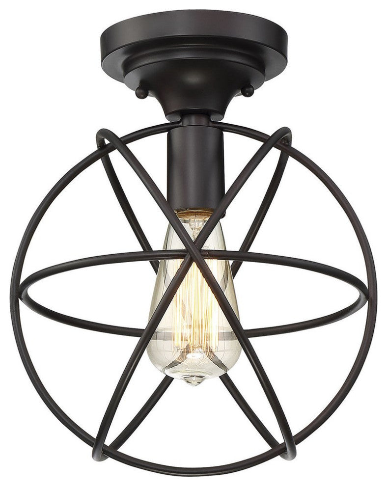 Savoy House Meridian 1 Light Flush Mount Oil Rubbed Bronze