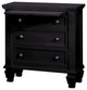 Catania Modern / Contemporary Coastal 3-Drawer Wood Nightstand in Black
