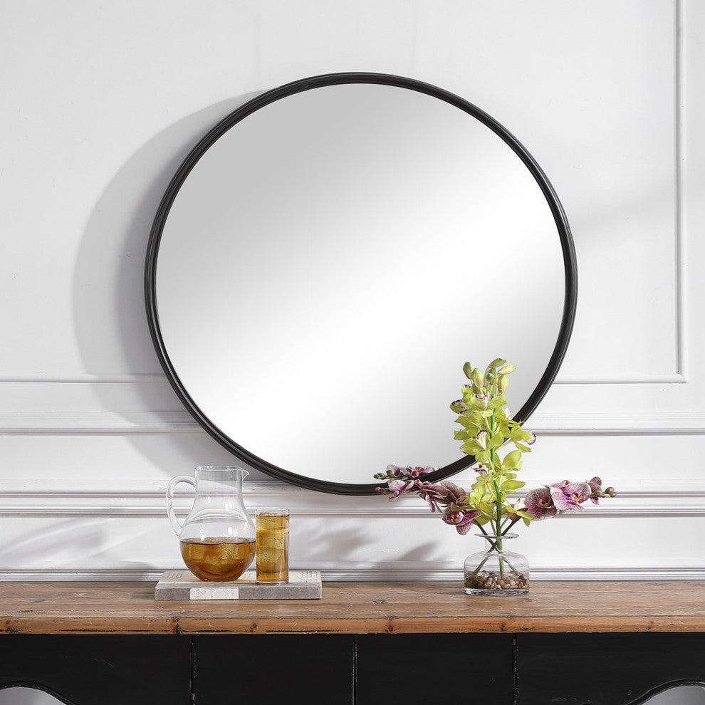 Uttermost Belham Round Iron Mirror 09692