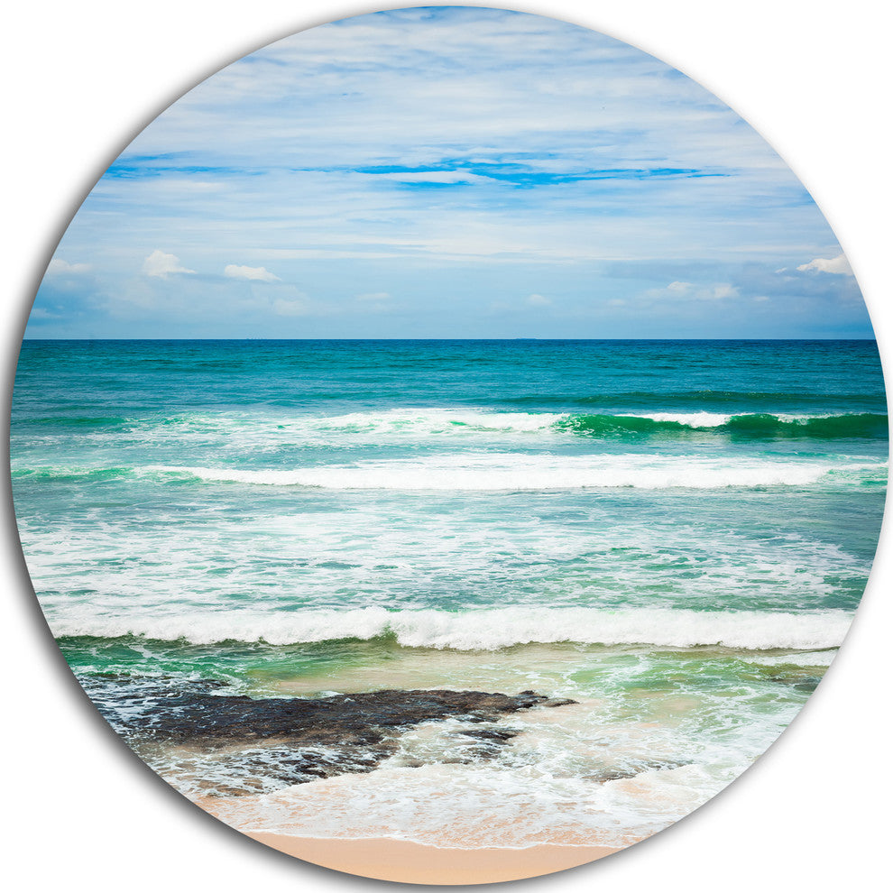 Indian Ocean, Seascape Photography Round Wall Art, 11"