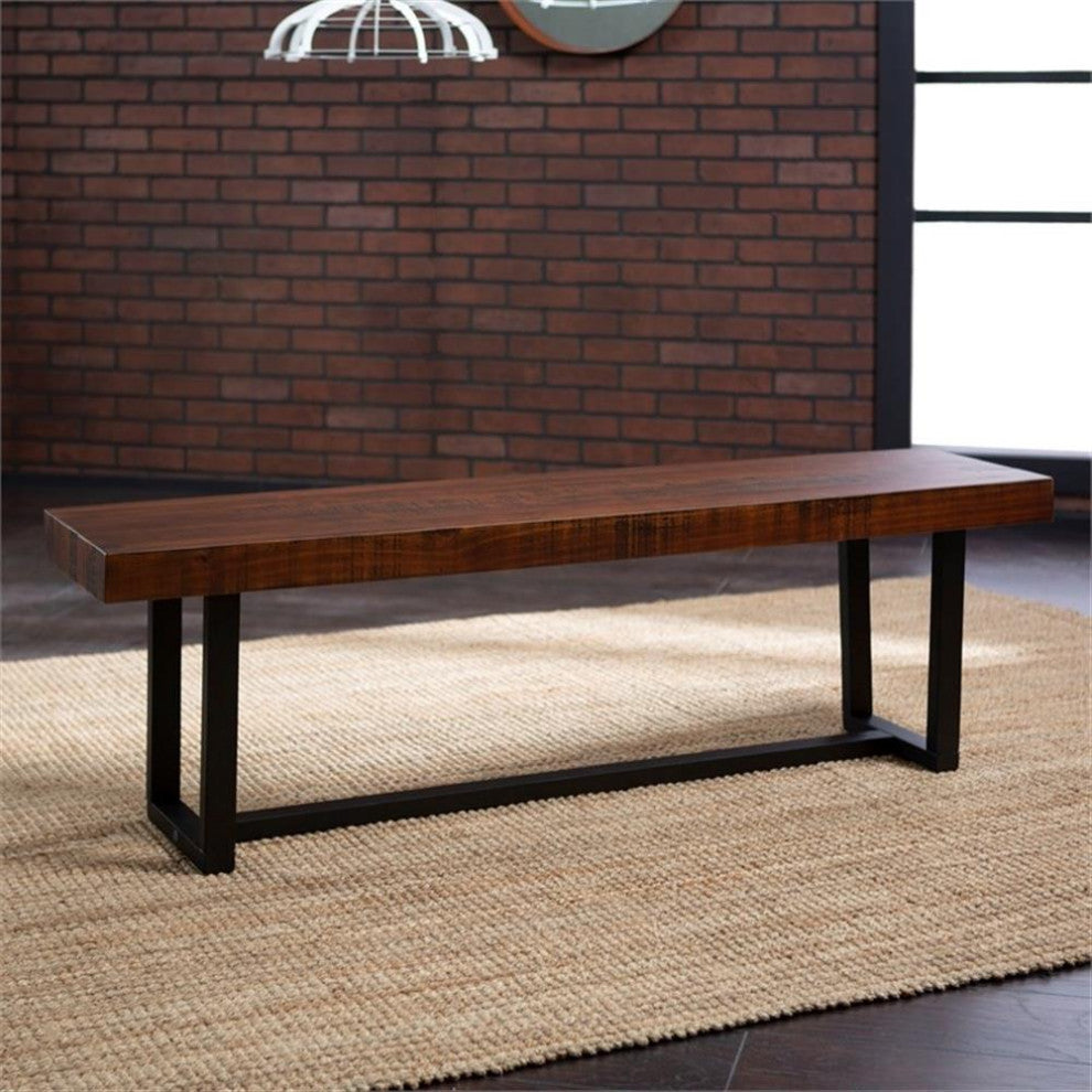 Pemberly Row 60" Dining Bench in Rustic Oak