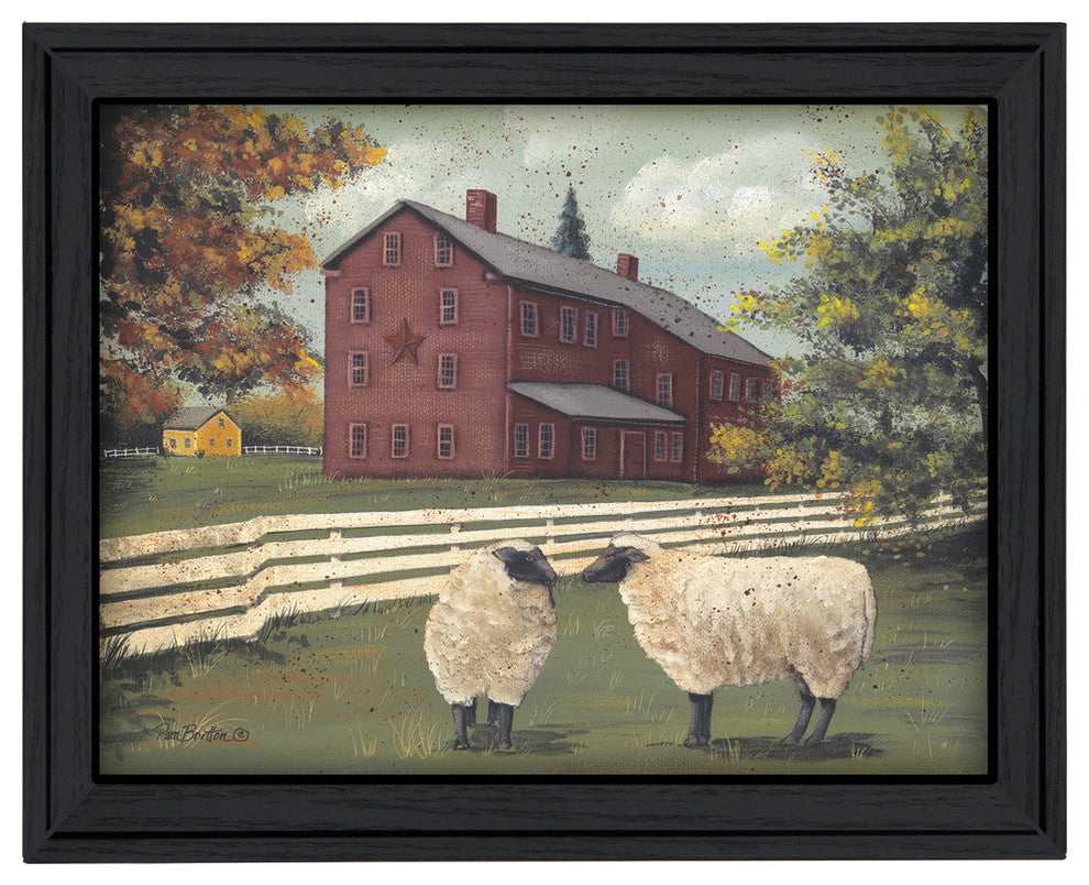 "Hancock Sheep" By Pam Britton, Printed Wall Art, Ready To Hang, Black Frame