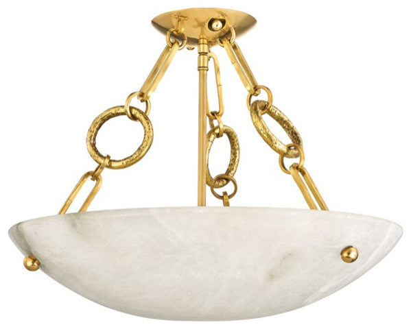 Yadira 4-Light Semi- Flush Mount, Vintage Brass