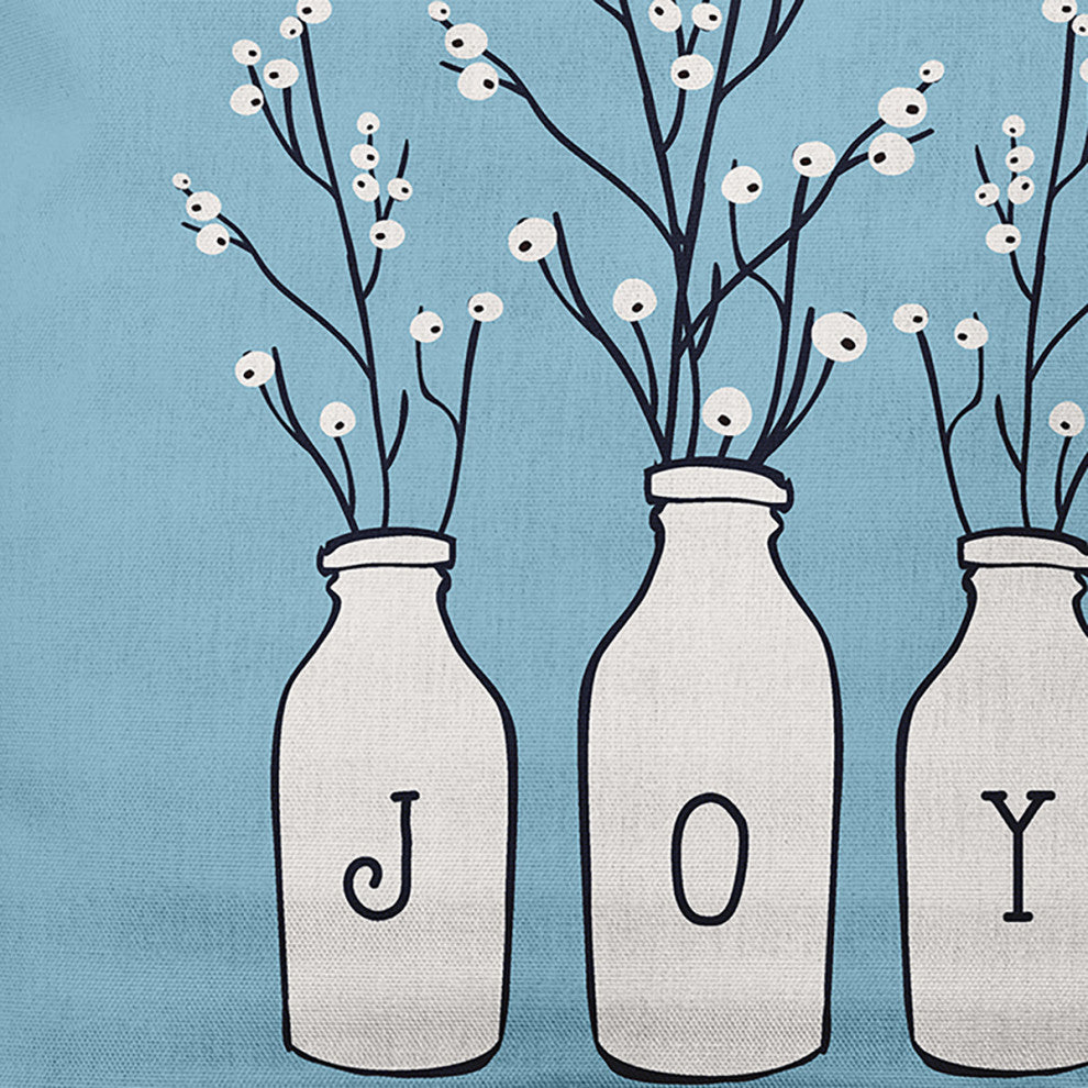 Ice Colored Joy Christmas Polyester Throw Pillow, 18"x18"