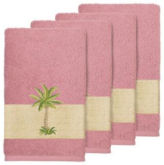 Colton 4-Piece Embellished Hand Towel Set, Tea Rose