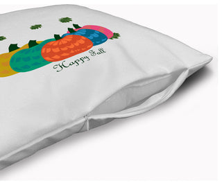 Happy Fall Pumpkins Accent Pillow With Removable Insert, Harvest Orange, 20"x20"