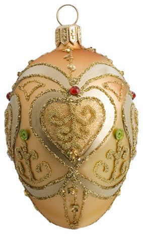 Jeweled Golden Oval Ornament