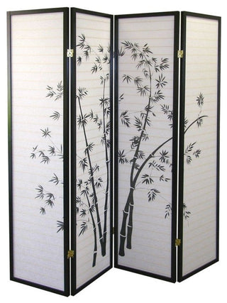 4-Panel Room Divider, Bamboo