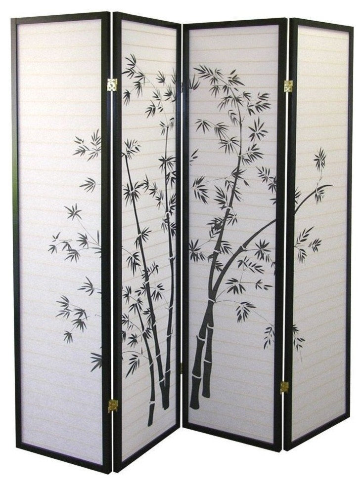 4-Panel Room Divider, Bamboo