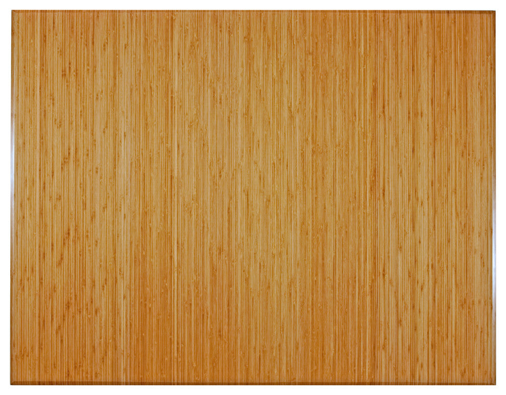 Rustin Bamboo Tri-Fold Chair Mat, Natural, No Lip, 60"x47"
