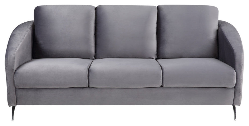 Sofia Velvet Modern Chic Sofa Couch, Gray