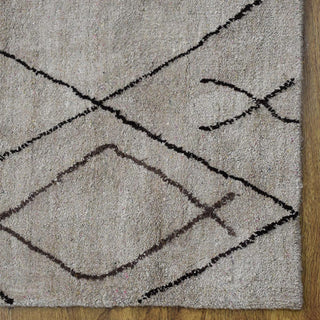 HAND KNOTTED LOOM SILK AREA RUGS-5'x8',Rectangle,Beige Brown,Contemporary