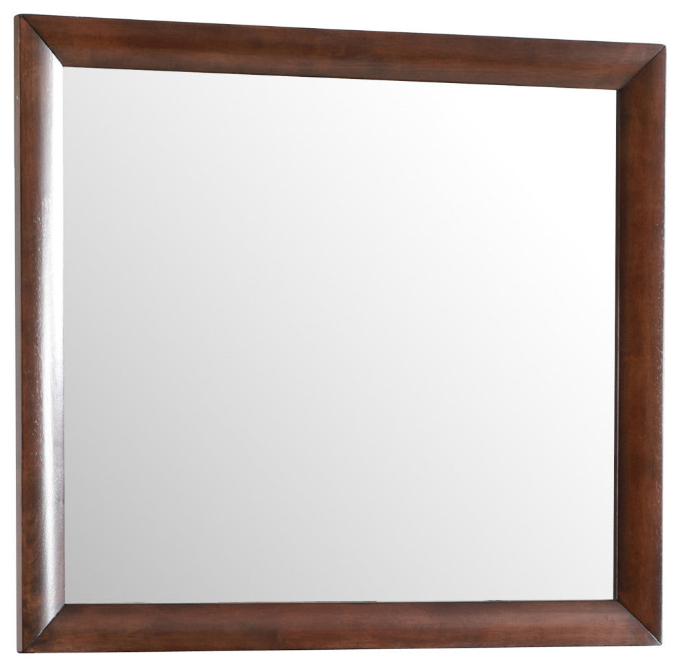 Marilla 35"x39"Modern Rectangle Framed Dresser Mirror, Cappuccino