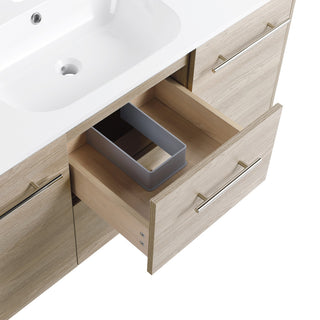 48 Inch Wall Mounted Plywood Bathroom Vanity with Gel Basin and Drawers