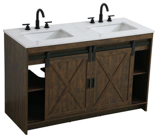 Home Living 54" Double Bathroom Vanity, Expresso