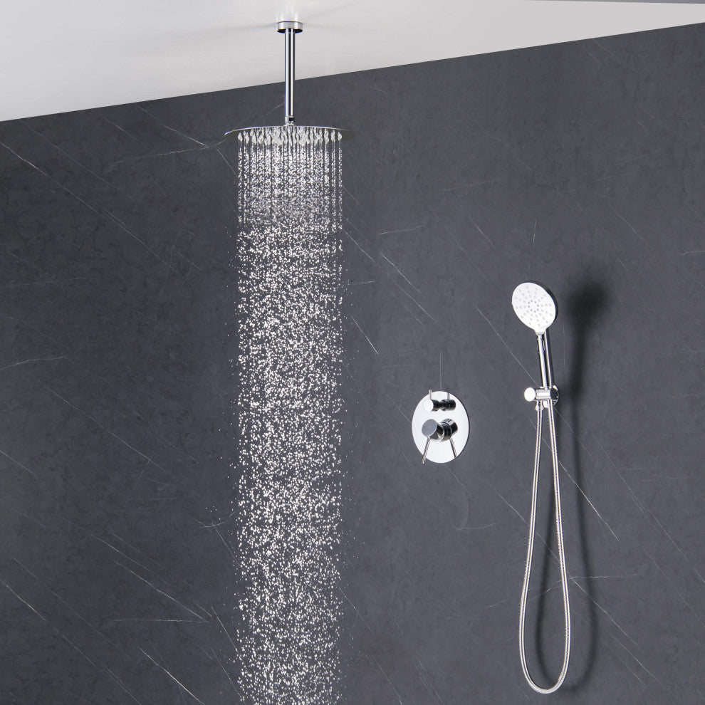 Ceiling Mounted 2-Function Shower System, Rough, Valve, Chrome