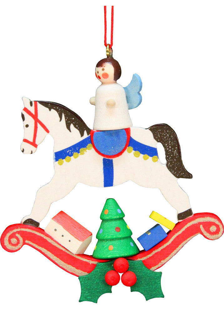 Christian Ulbricht Ornament- Angel On Rocking Horse