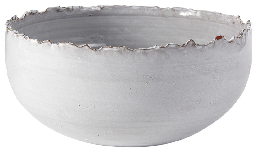 Larsen 13Lx13W White Ceramic Large Decorative Bowl