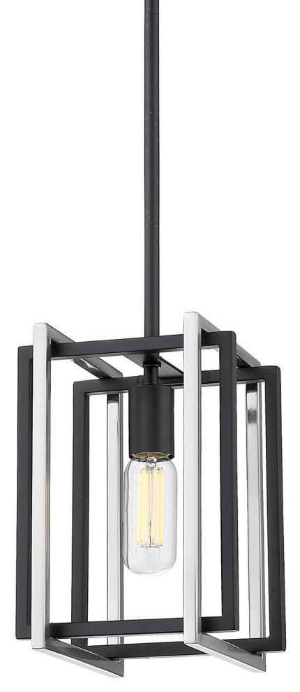 Golden Lighting 6070-M1L BLK Tribeca 1 Light 7"W Mini Pendant - Black / Black