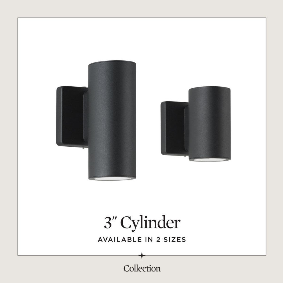 3" Outdoor Wall Mount Outdoor Cylinder Light, 2-Light