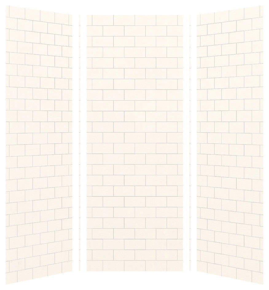 Transolid SaraMar 36in X 36in X 96in Glue to Wall 3-Piece Shower Wall Kit, White
