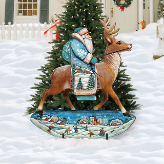Reindeer Santa Free Standing  Garden Decor