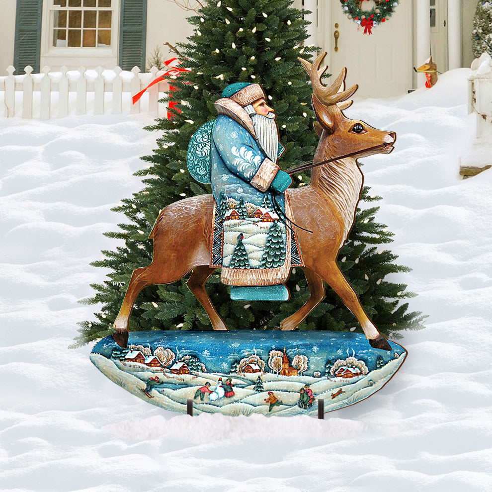 Reindeer Santa Free Standing  Garden Decor