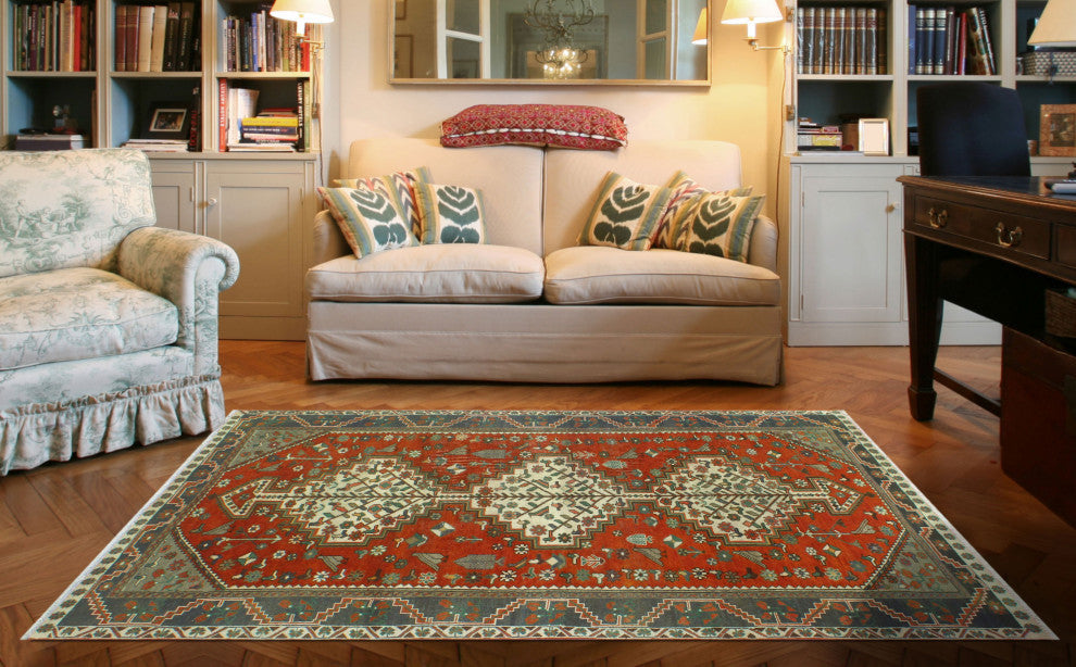 Fine Vintage Distressed Tarek Rust/Gray Runner, 4'10x9'7