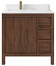 Elizabeth 36 Left Offset Bath Vanity in Dark Walnut Teak 1.5" Empira Quartz