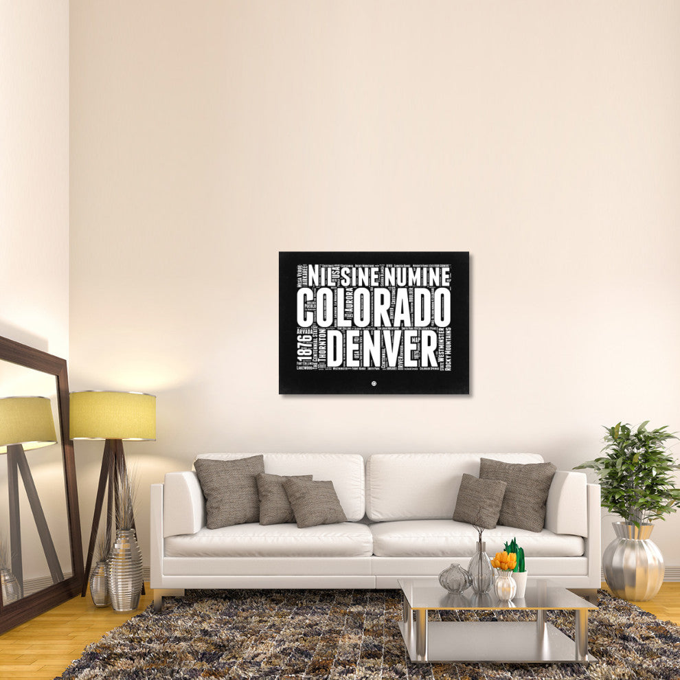"Colorado Black and White Map" Fine Art Print