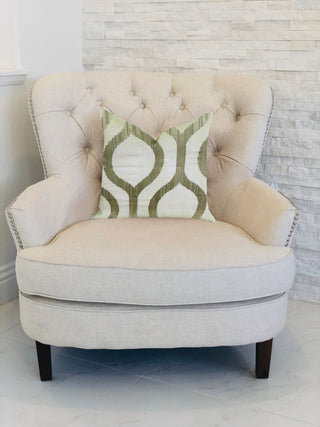 Morrocan Villa Light Grass Luxury Throw Pillow, 20"x30" Queen