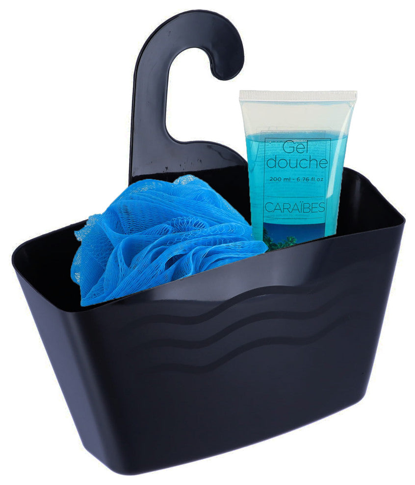 Hanging Shower Caddy Organizer, Plastic Basket, Black