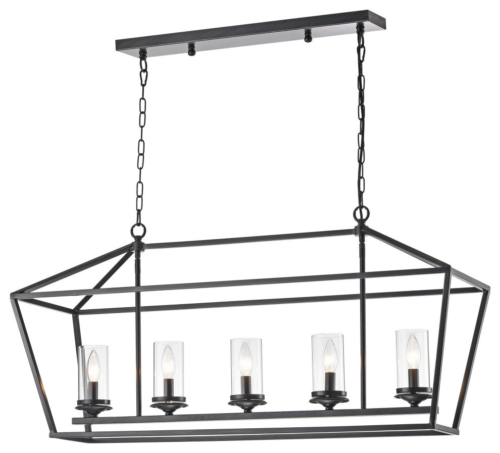 Tillia Modern Black Brushed Coffee 5-Light Chandelier