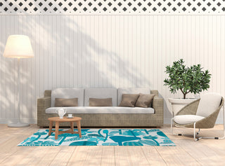 5' x 7' Flower Forest Spring Chenille Indoor/Outdoor Rug