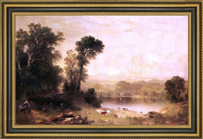 Asher Brown Durand Pastoral Scene Framed Premium Canvas Print, 16"x24"