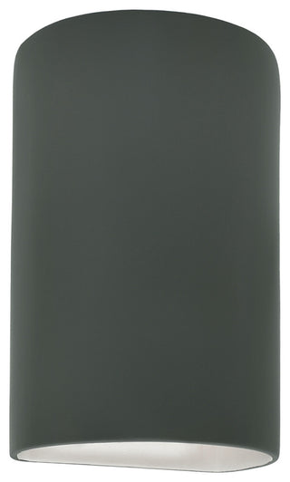 Ambiance Small Cylinder Wall Sconce, Open Top & Bottom, Pewter Green, LED