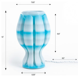 Flower 13" Tropical Plant-Based PLA Dimmable LED Table Lamp, Blue/White