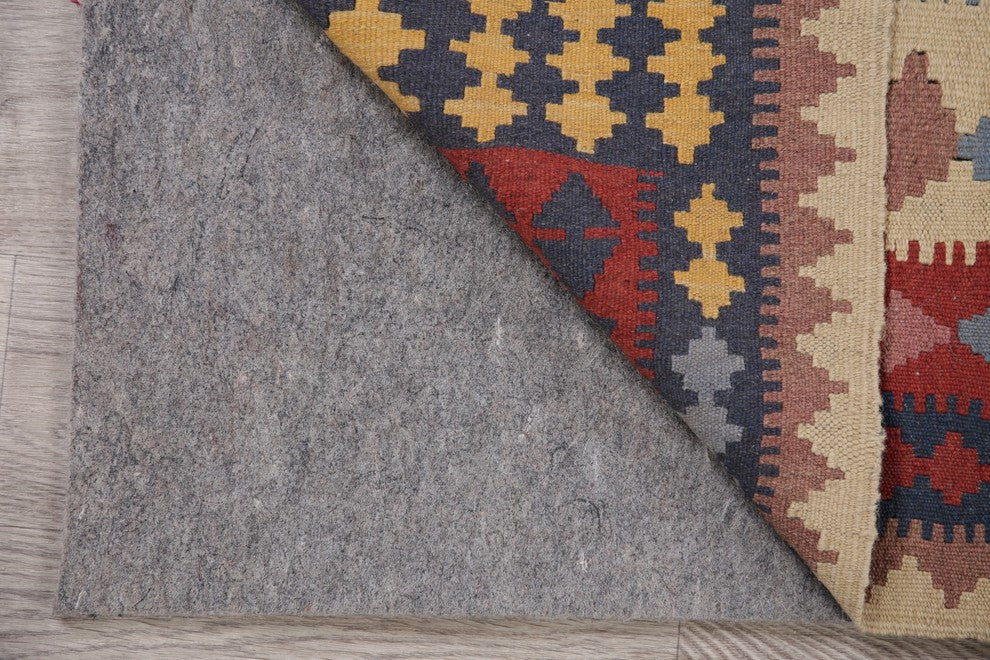 Turkish Flat-Woven Oriental Kilim Pure Wool Traditional Runner Rug, 7'5"X3'4"