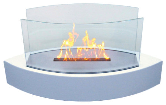 Lexington Tabletop Fireplace, High Gloss White Paint