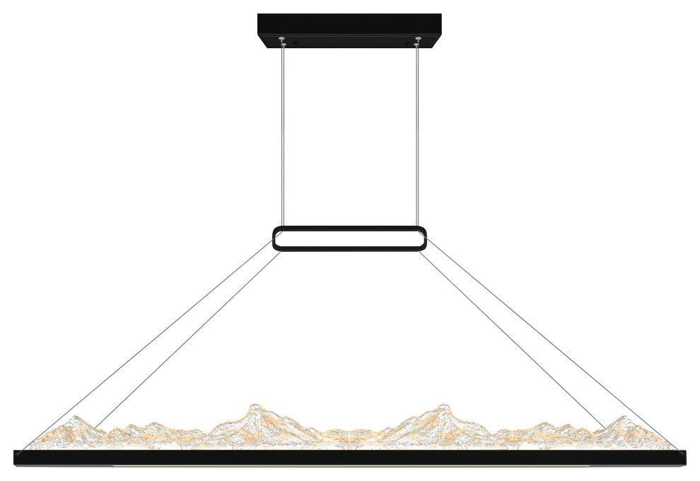 Himalayas Integrated LED Chandelier, Black, 48 Inches