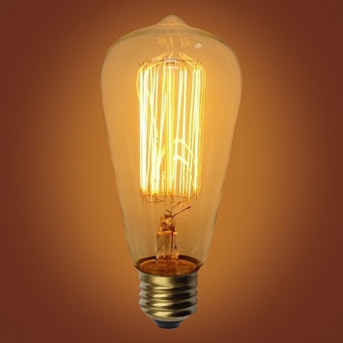 3-Piece Dimmable Squirrel Cage 60 Watt Edison Bulb, E26 Base